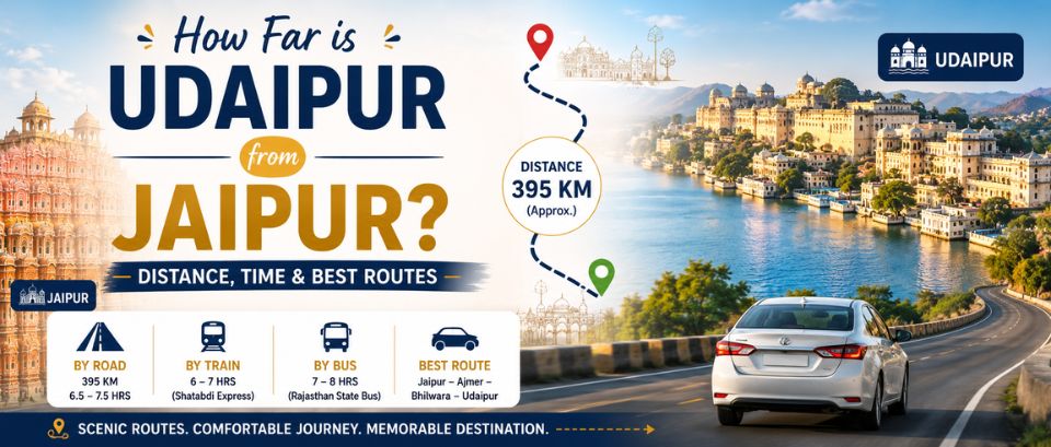 How Far is Udaipur from Jaipur
