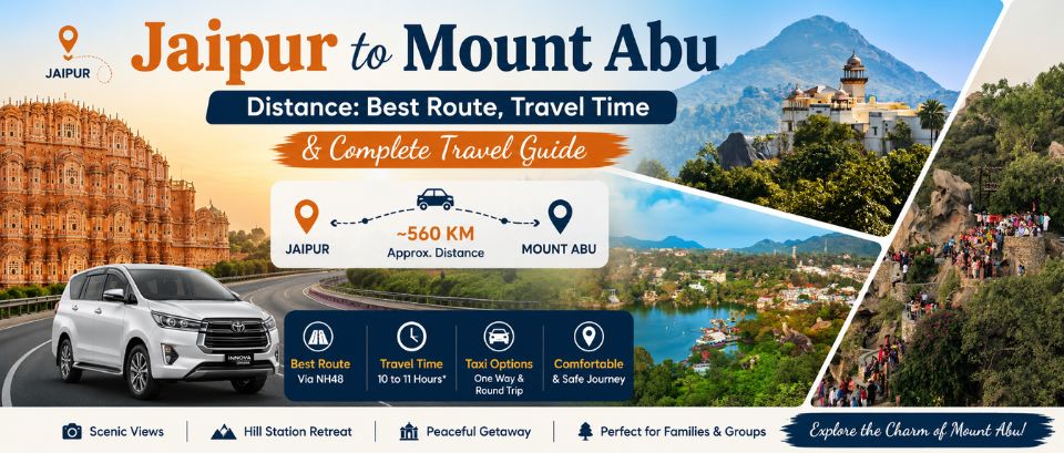 Jaipur to Mount Abu Distance